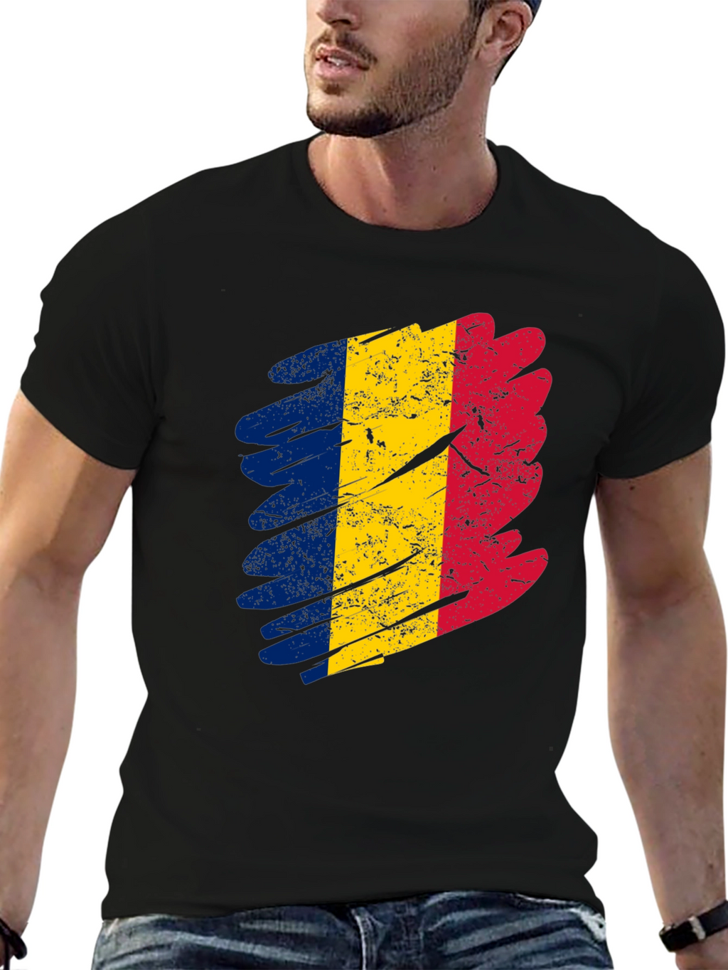 Romania Flag T-Shirt - Distressed Design