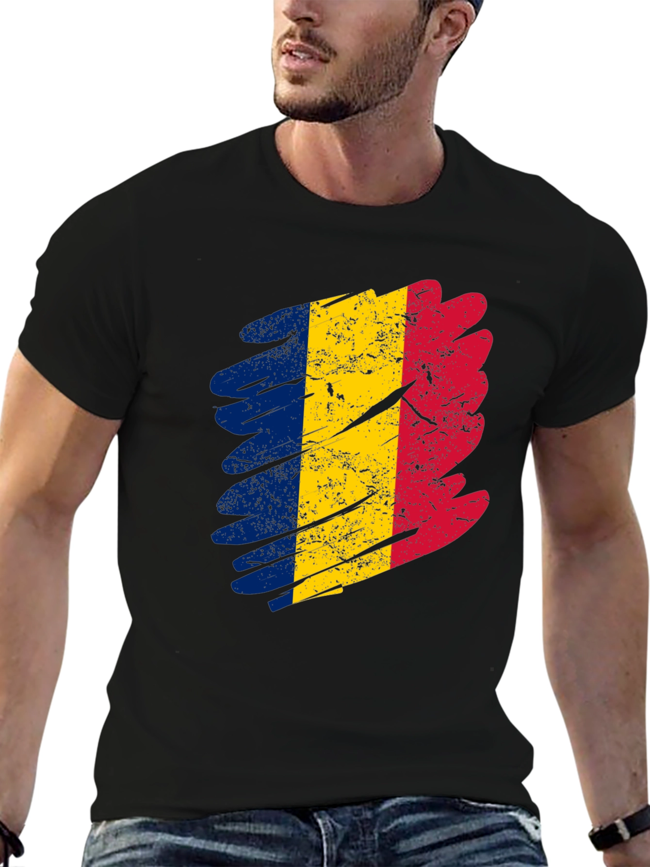 Romania Flag T-Shirt - Distressed Design