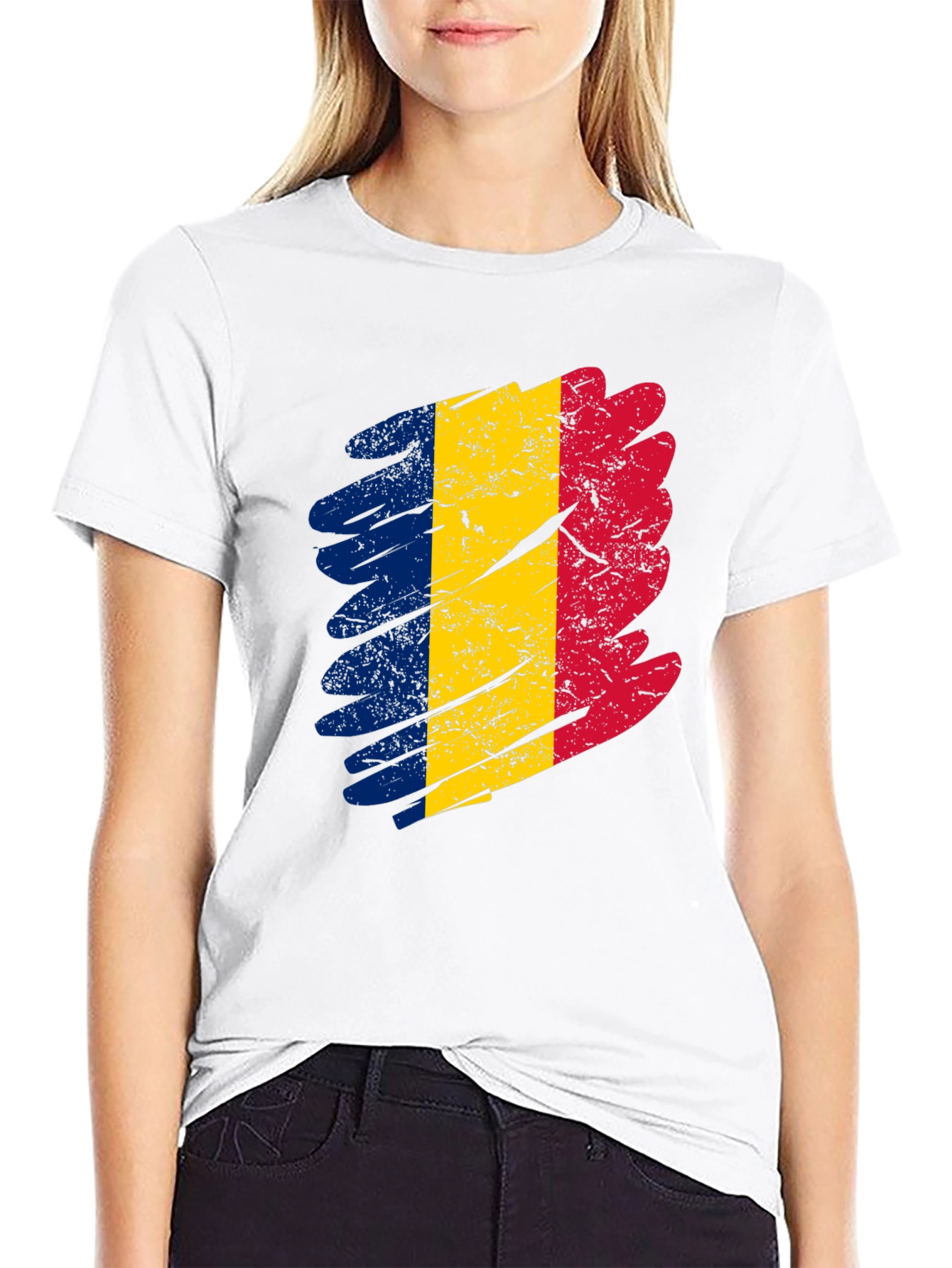 Romania Flag T-Shirt - Distressed Design