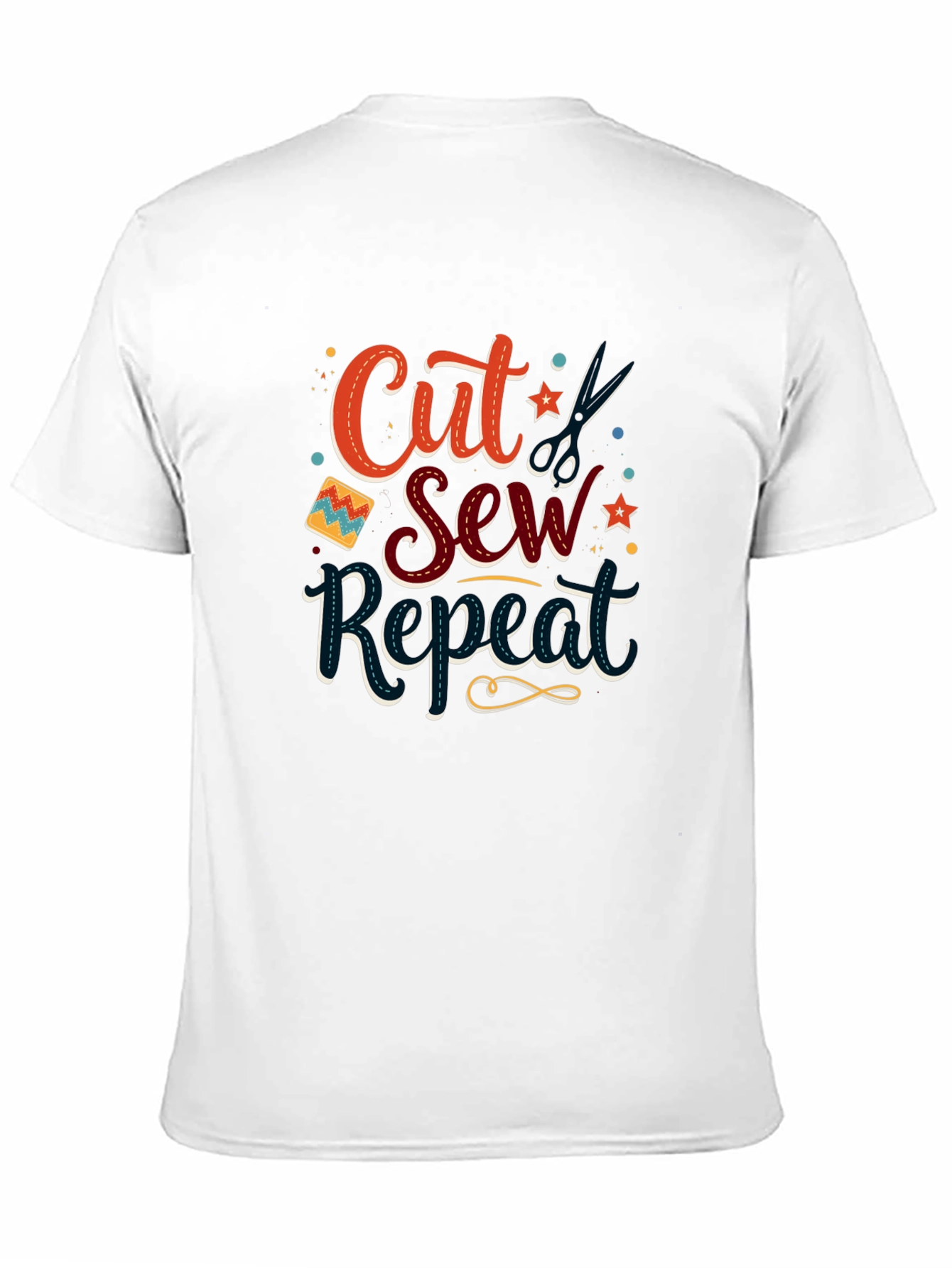 Cut Sew Repeat Black T-Shirt - Sewing Lover Gift