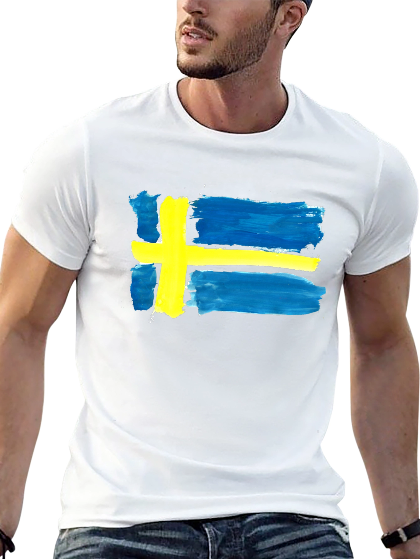 Sweden Flag T-Shirt - Graphic Tee - Black