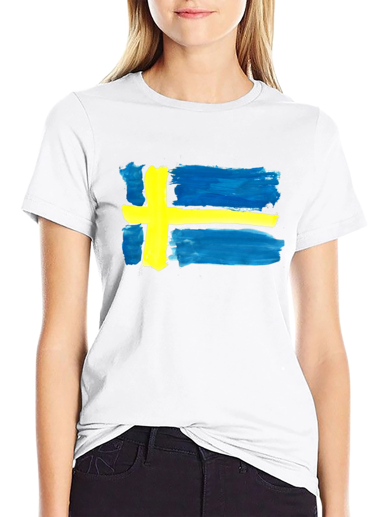 Sweden Flag T-Shirt - Graphic Tee - Black