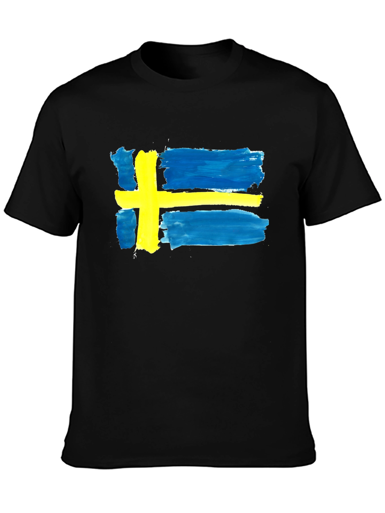 Sweden Flag T-Shirt - Graphic Tee - Black