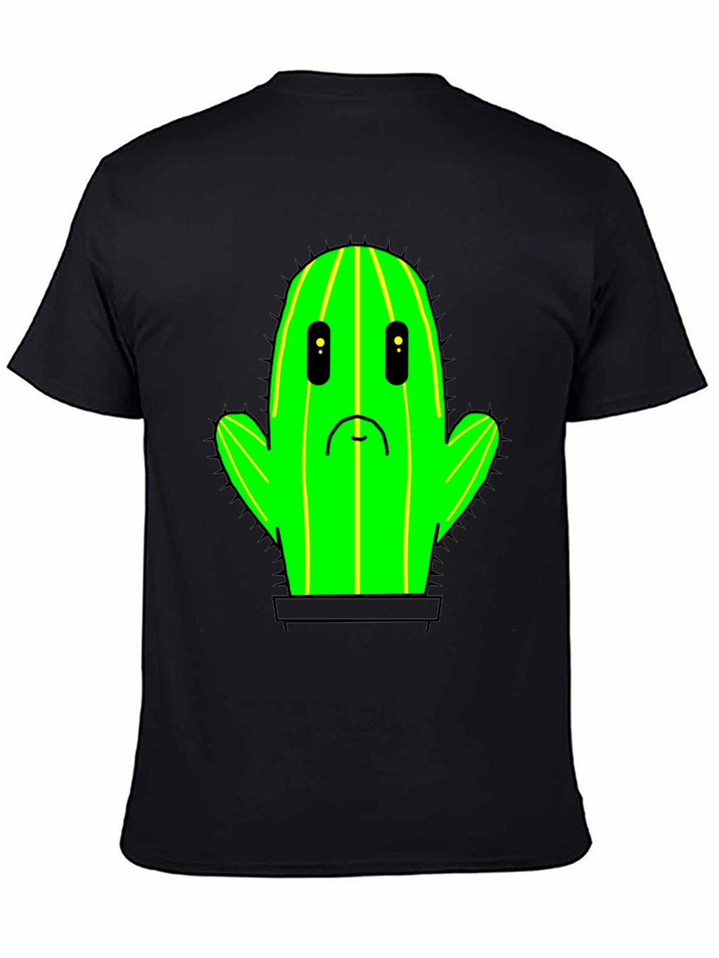 Sad Cactus T-Shirt - Black Cotton Graphic Tee