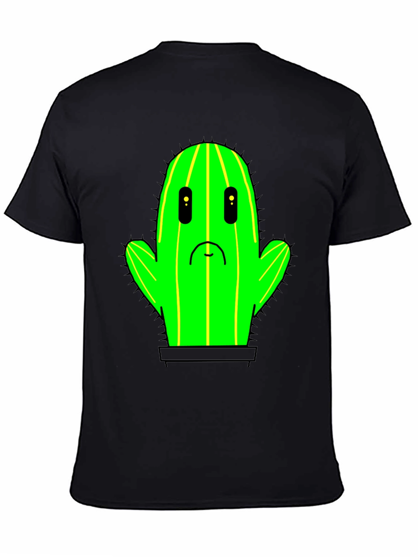 Sad Cactus T-Shirt - Black Cotton Graphic Tee