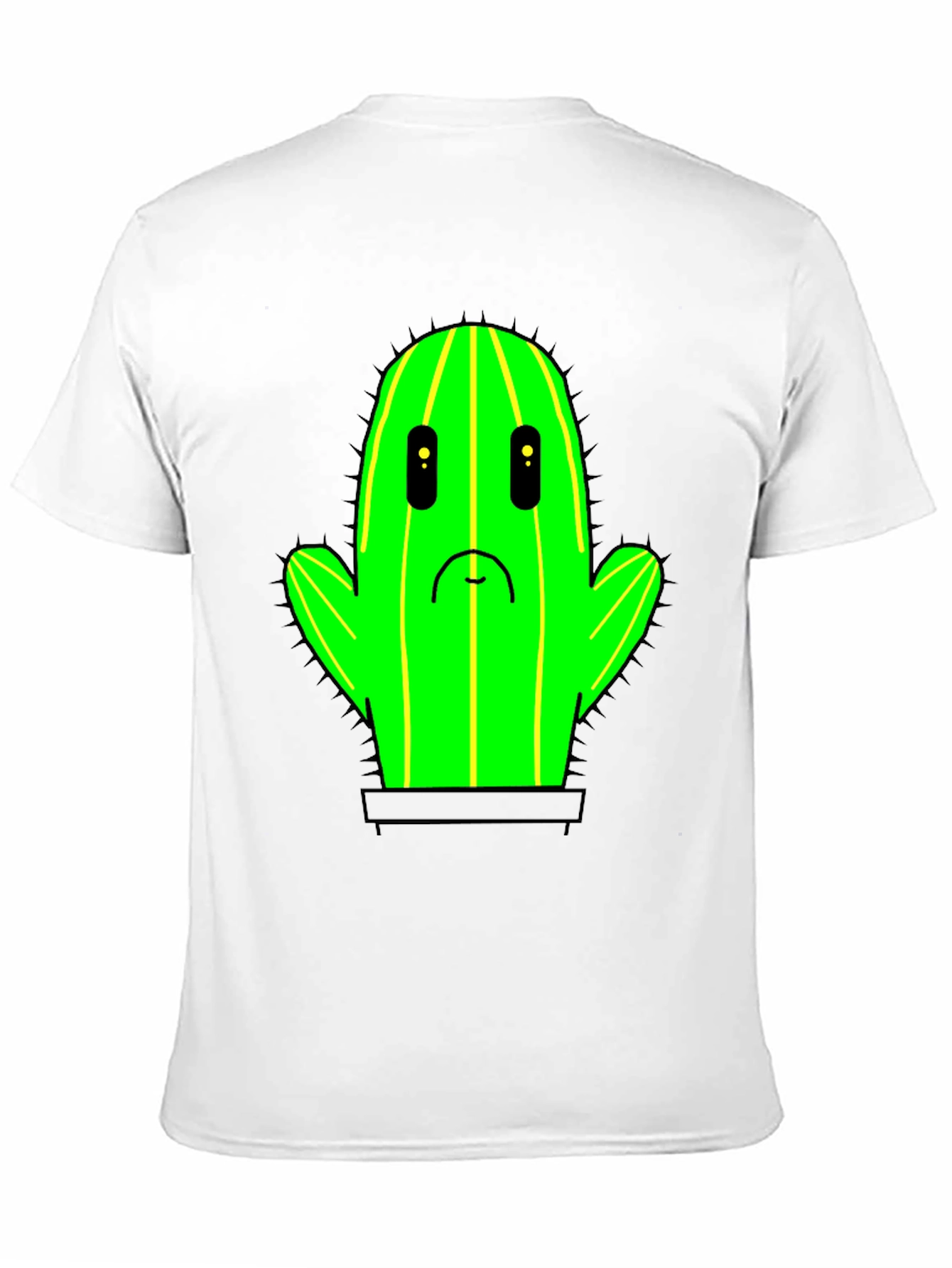 Sad Cactus T-Shirt - Black Cotton Graphic Tee