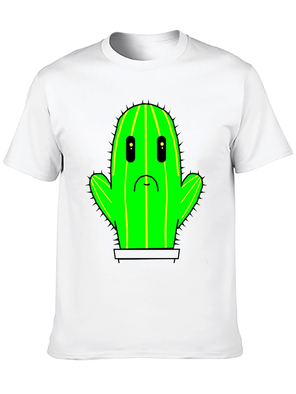 Sad Cactus T-Shirt - Black Cotton Graphic Tee