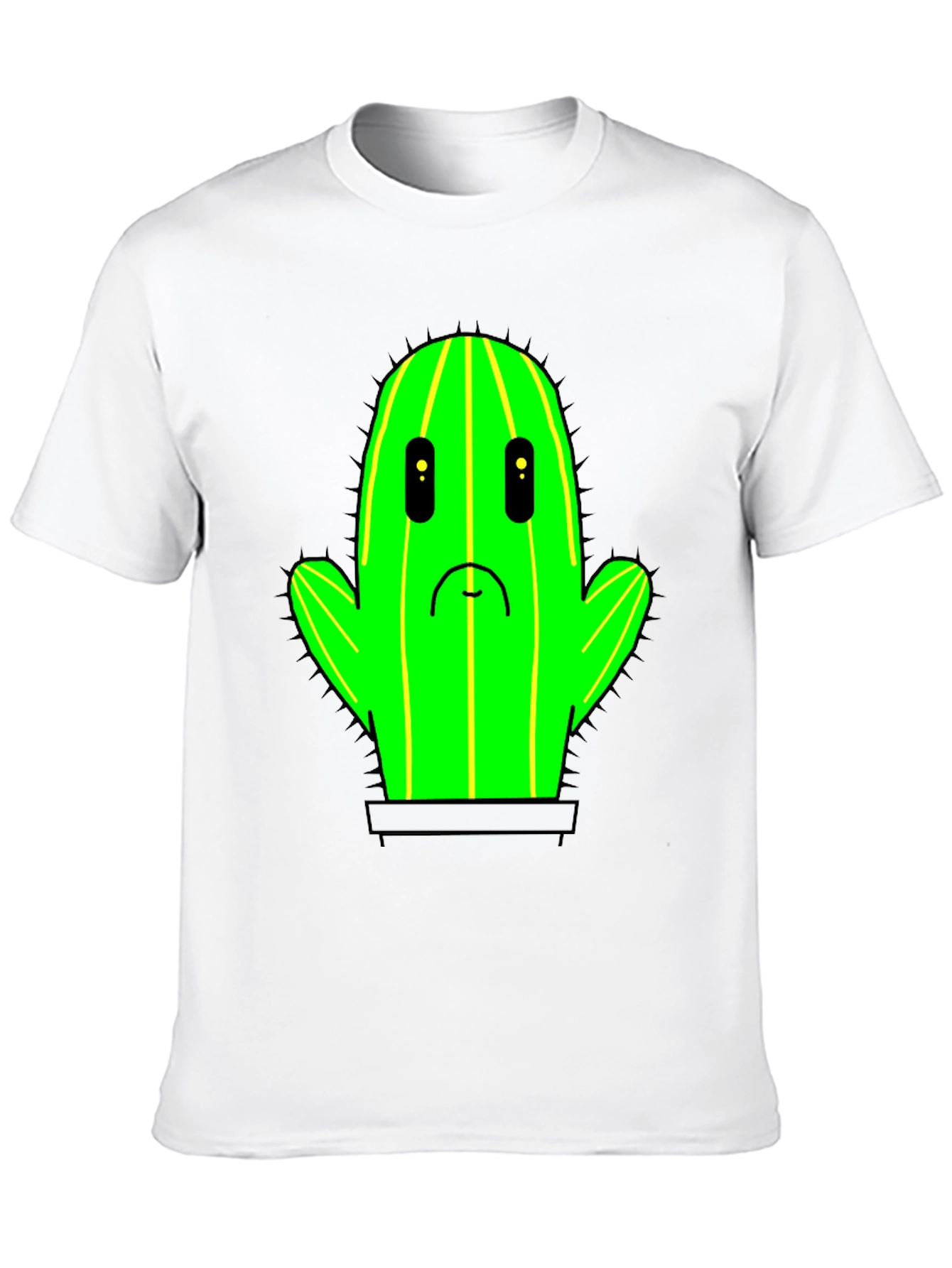 Sad Cactus T-Shirt - Black Cotton Graphic Tee