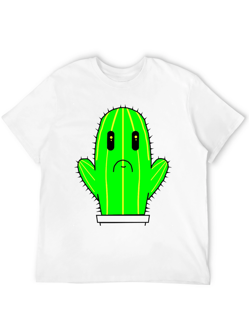 Sad Cactus T-Shirt - Black Cotton Graphic Tee