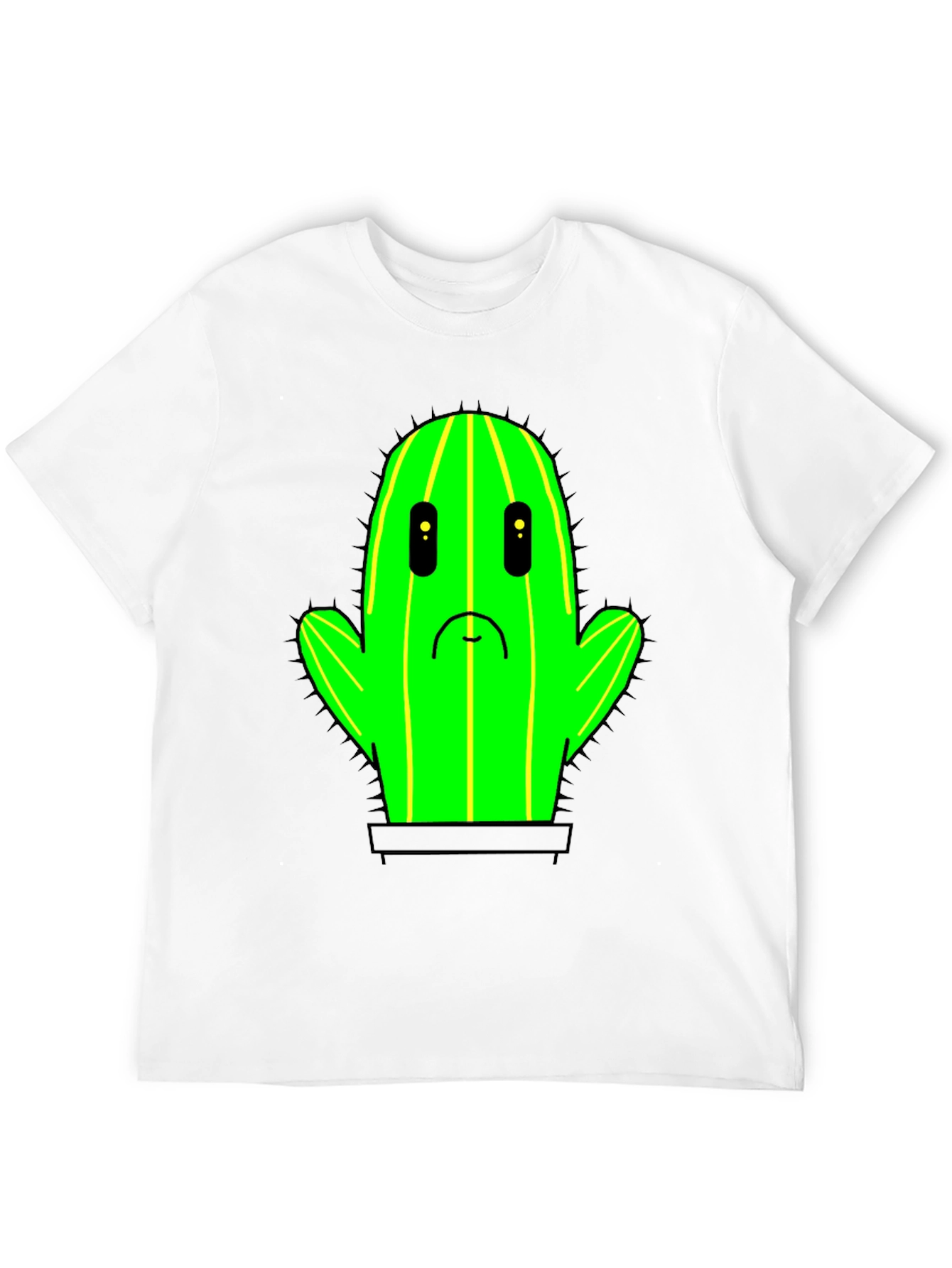 Sad Cactus T-Shirt - Black Cotton Graphic Tee