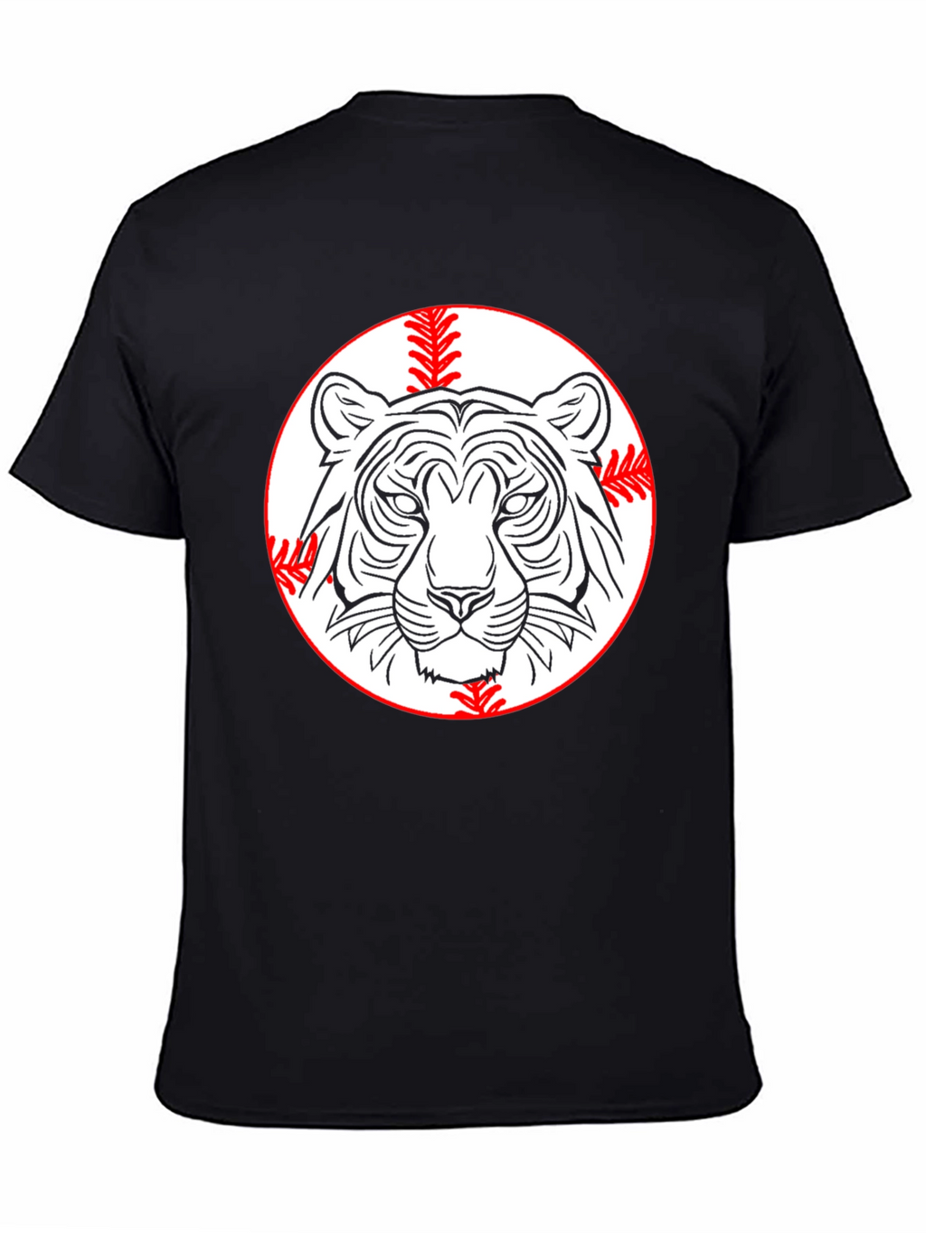 Tiger Baseball Graphic Tee - Classic Black T-Shirt