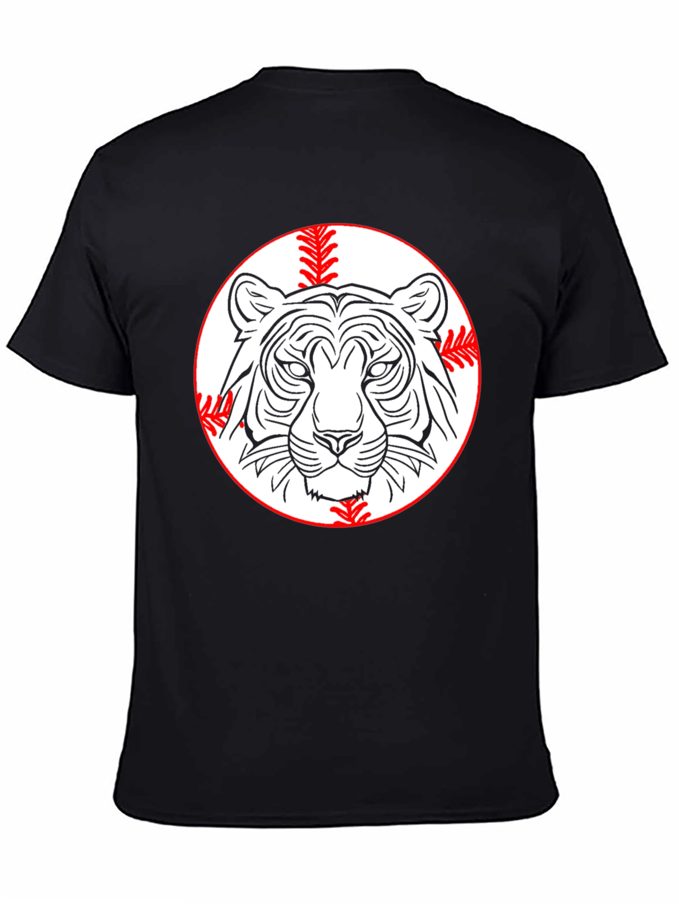 Tiger Baseball Graphic Tee - Classic Black T-Shirt