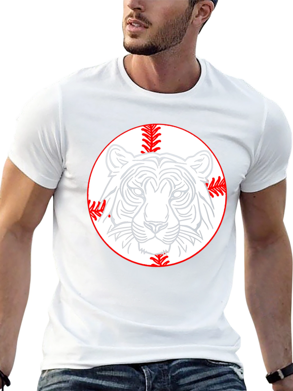 Tiger Baseball Graphic Tee - Classic Black T-Shirt