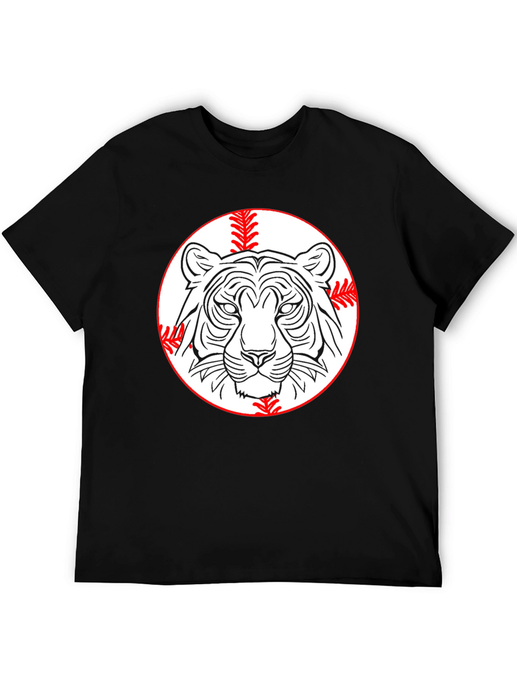 Tiger Baseball Graphic Tee - Classic Black T-Shirt