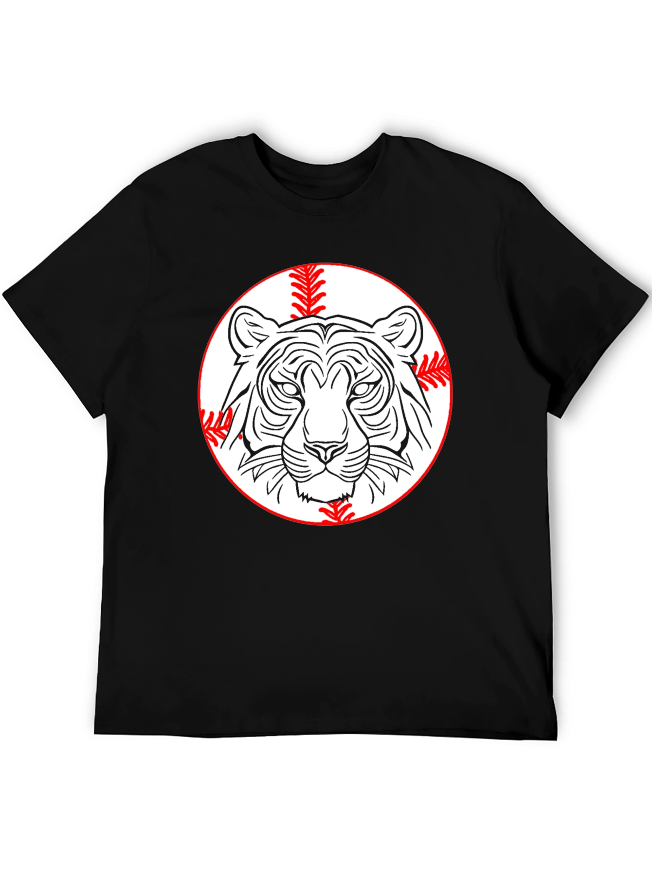 Tiger Baseball Graphic Tee - Classic Black T-Shirt