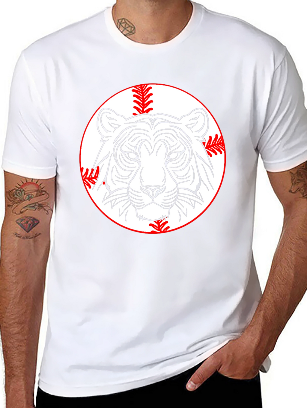 Tiger Baseball Graphic Tee - Classic Black T-Shirt