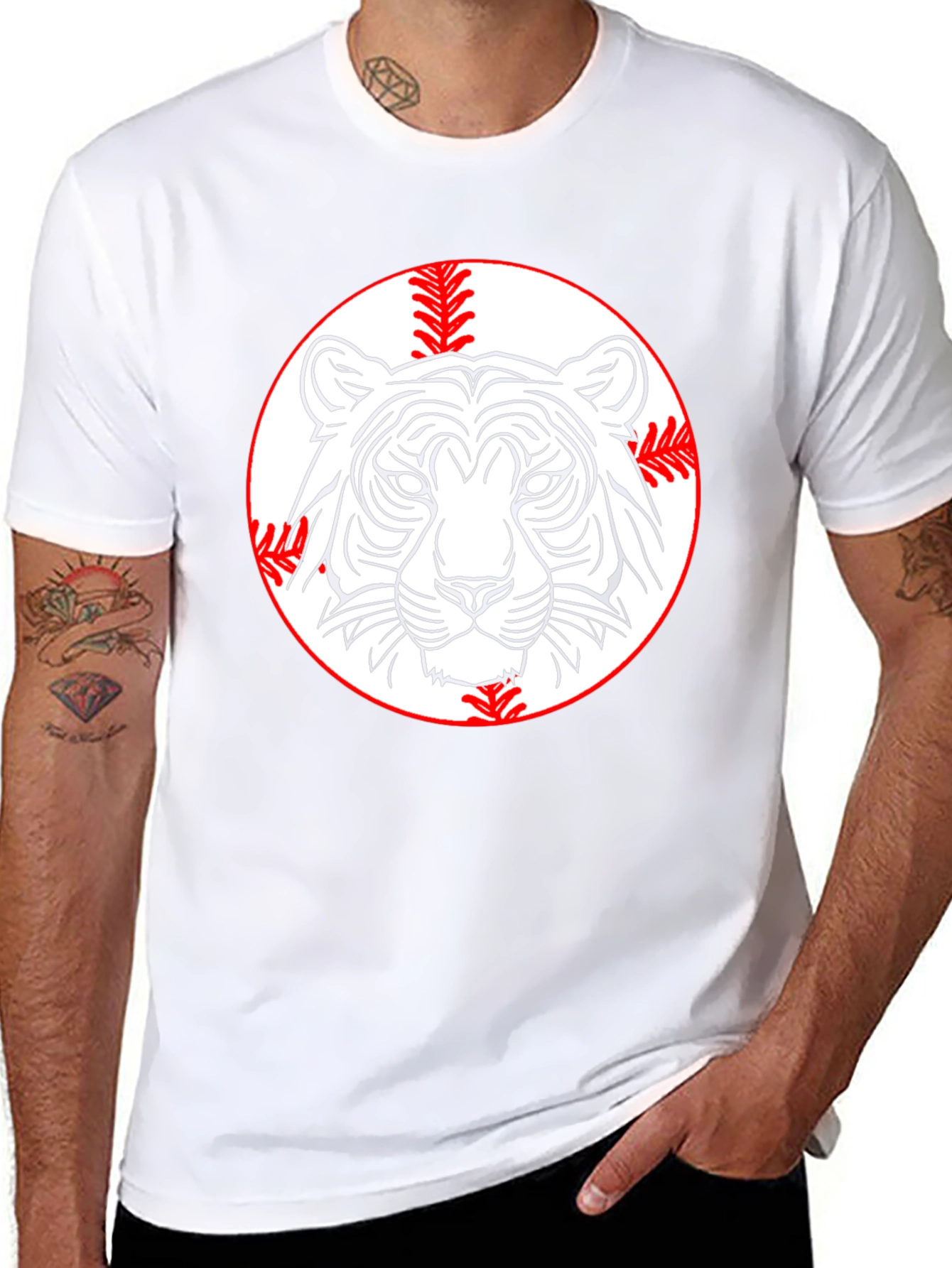 Tiger Baseball Graphic Tee - Classic Black T-Shirt