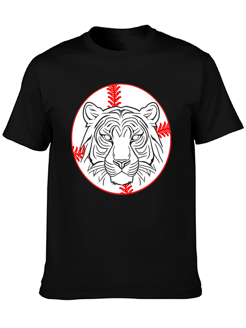 Tiger Baseball Graphic Tee - Classic Black T-Shirt