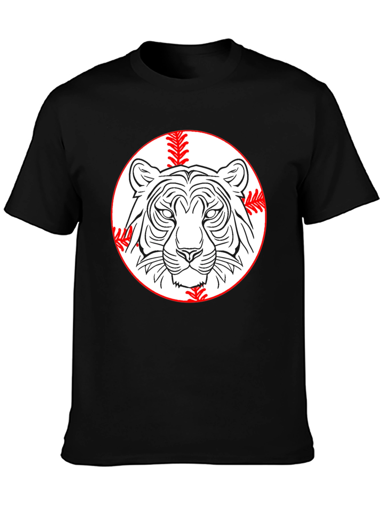 Tiger Baseball Graphic Tee - Classic Black T-Shirt