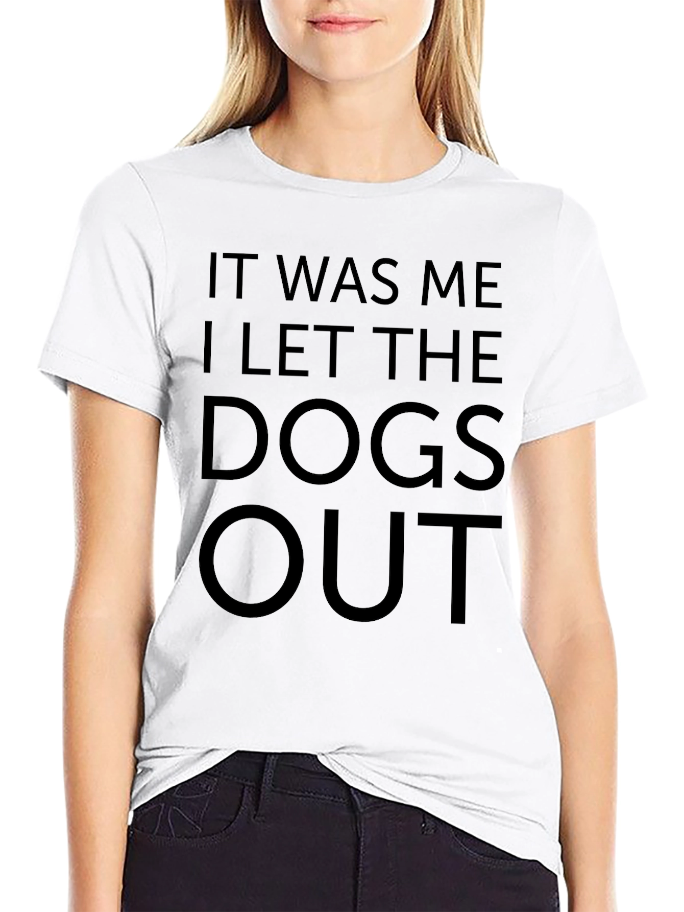 Funny I Let The Dogs Out Black T-Shirt