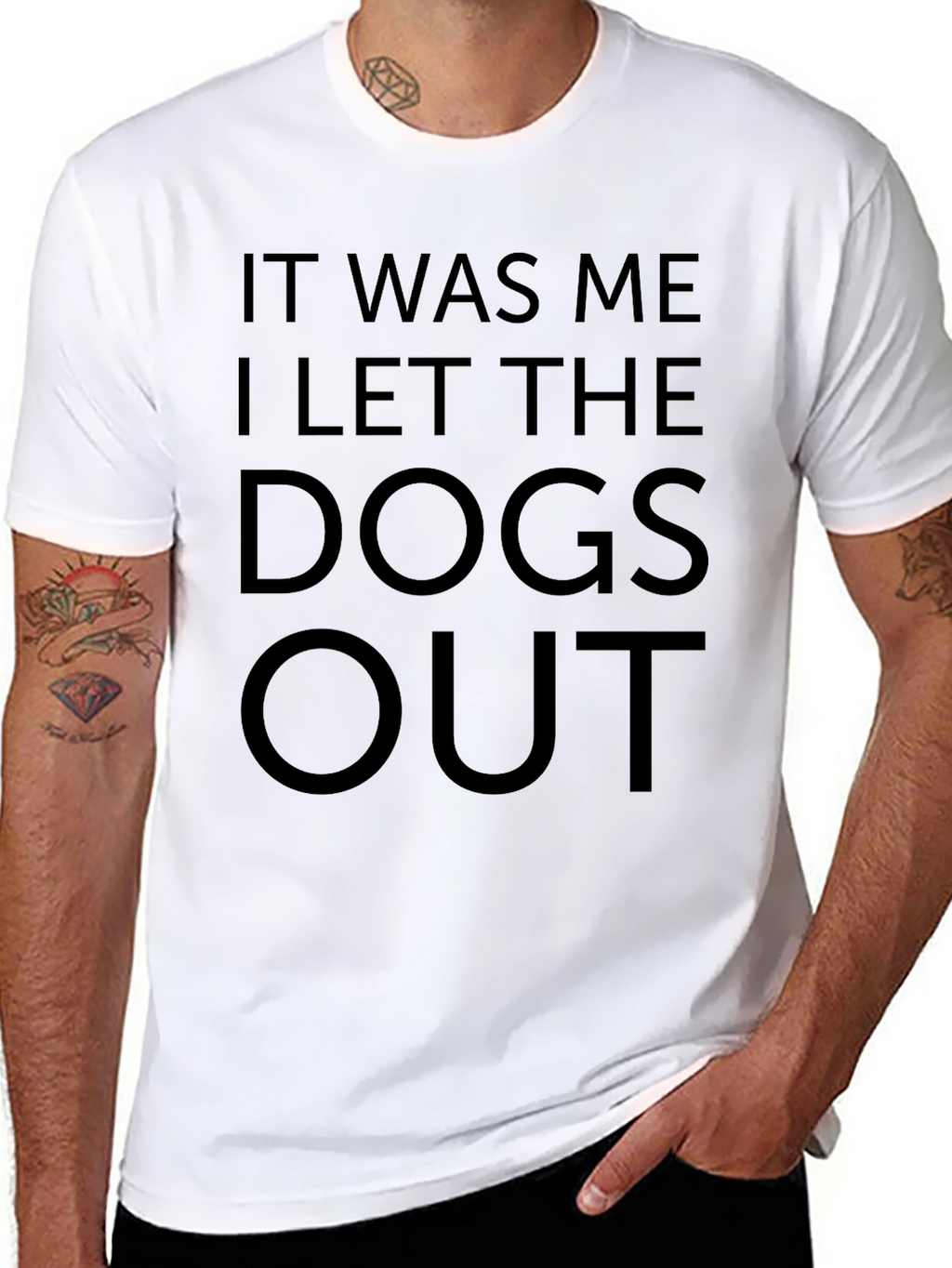 Funny I Let The Dogs Out Black T-Shirt