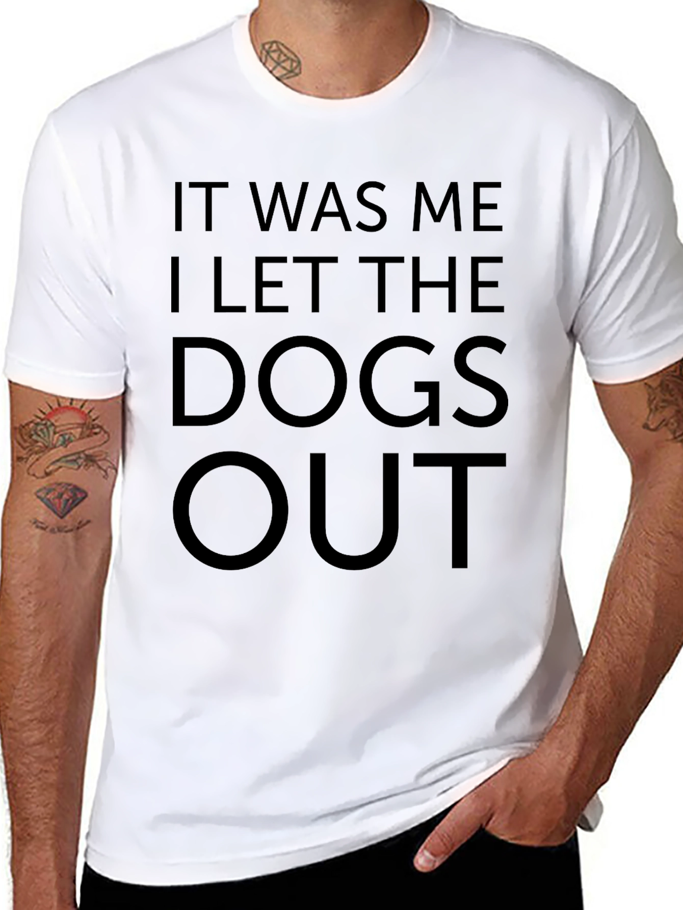 Funny I Let The Dogs Out Black T-Shirt