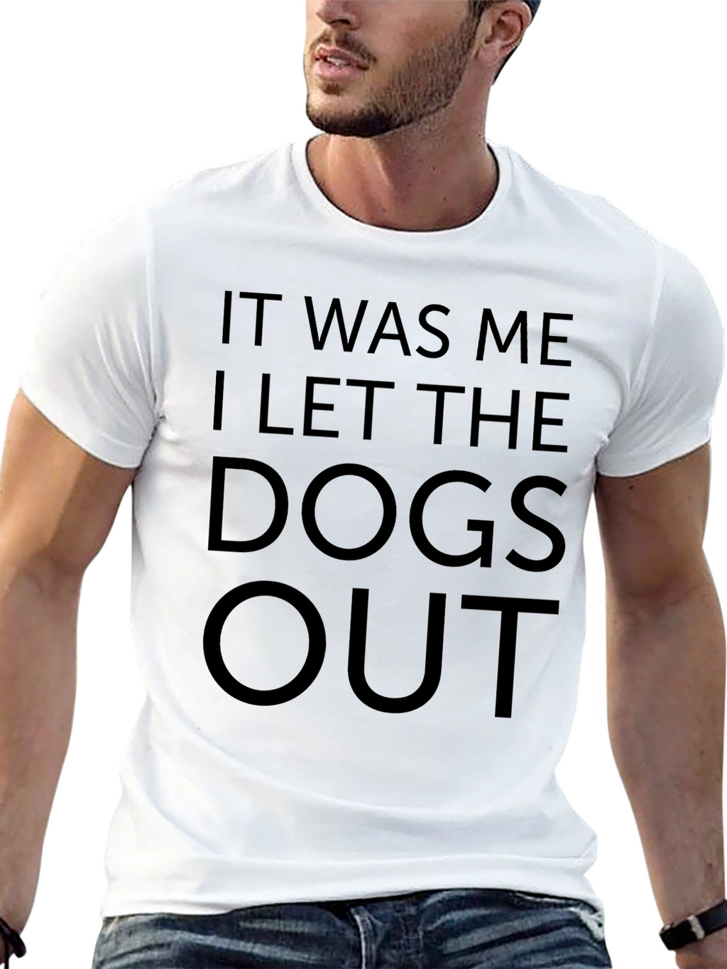 Funny I Let The Dogs Out Black T-Shirt