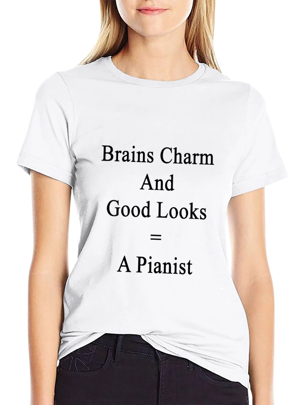Brains Charm Good Looks = A Pianist T-Shirt