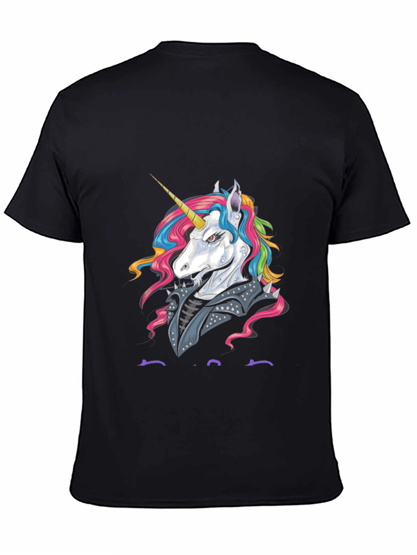 Unicorn Punk Rock Graphic Tee - Black