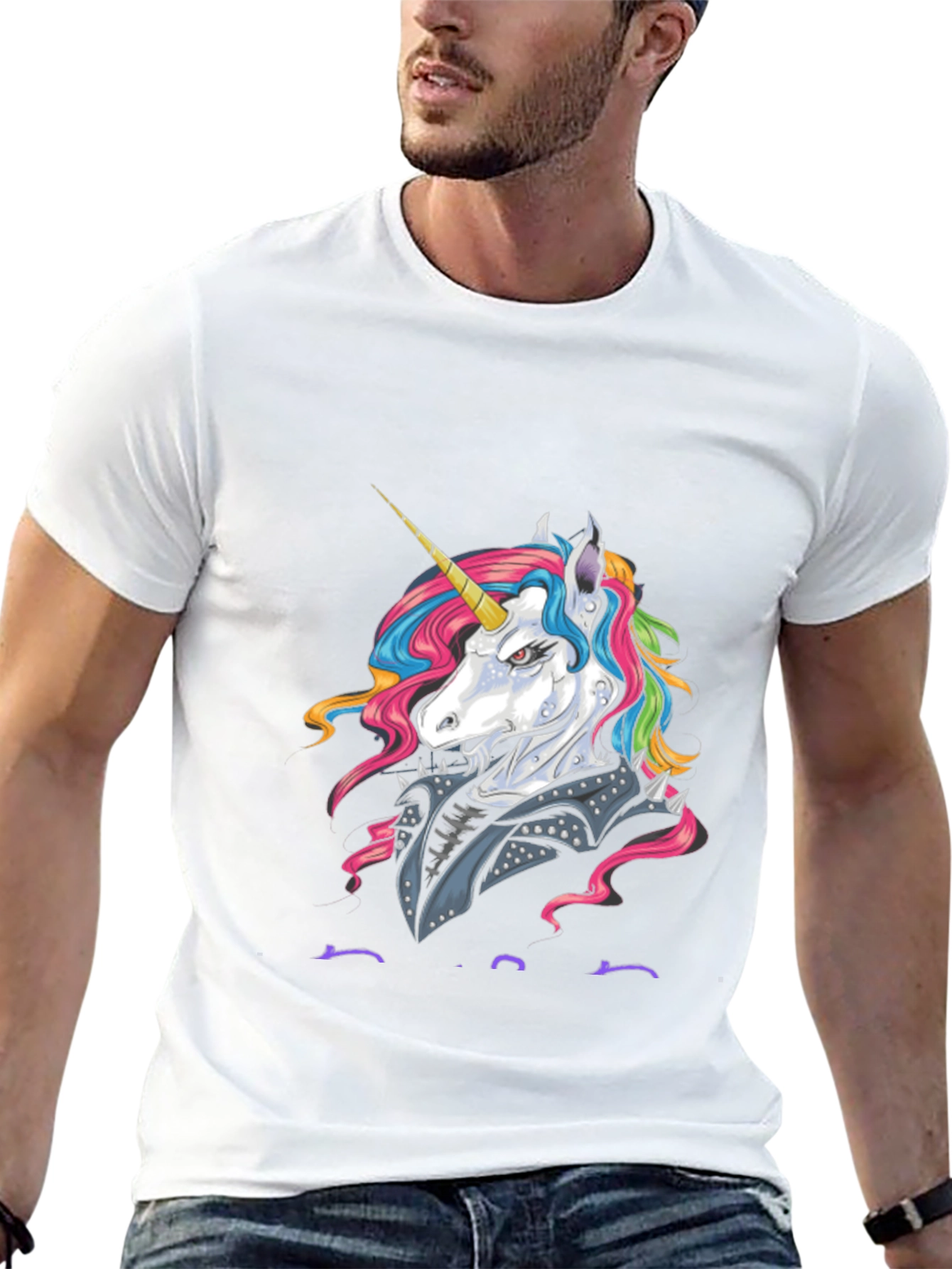 Unicorn Punk Rock Graphic Tee - Black