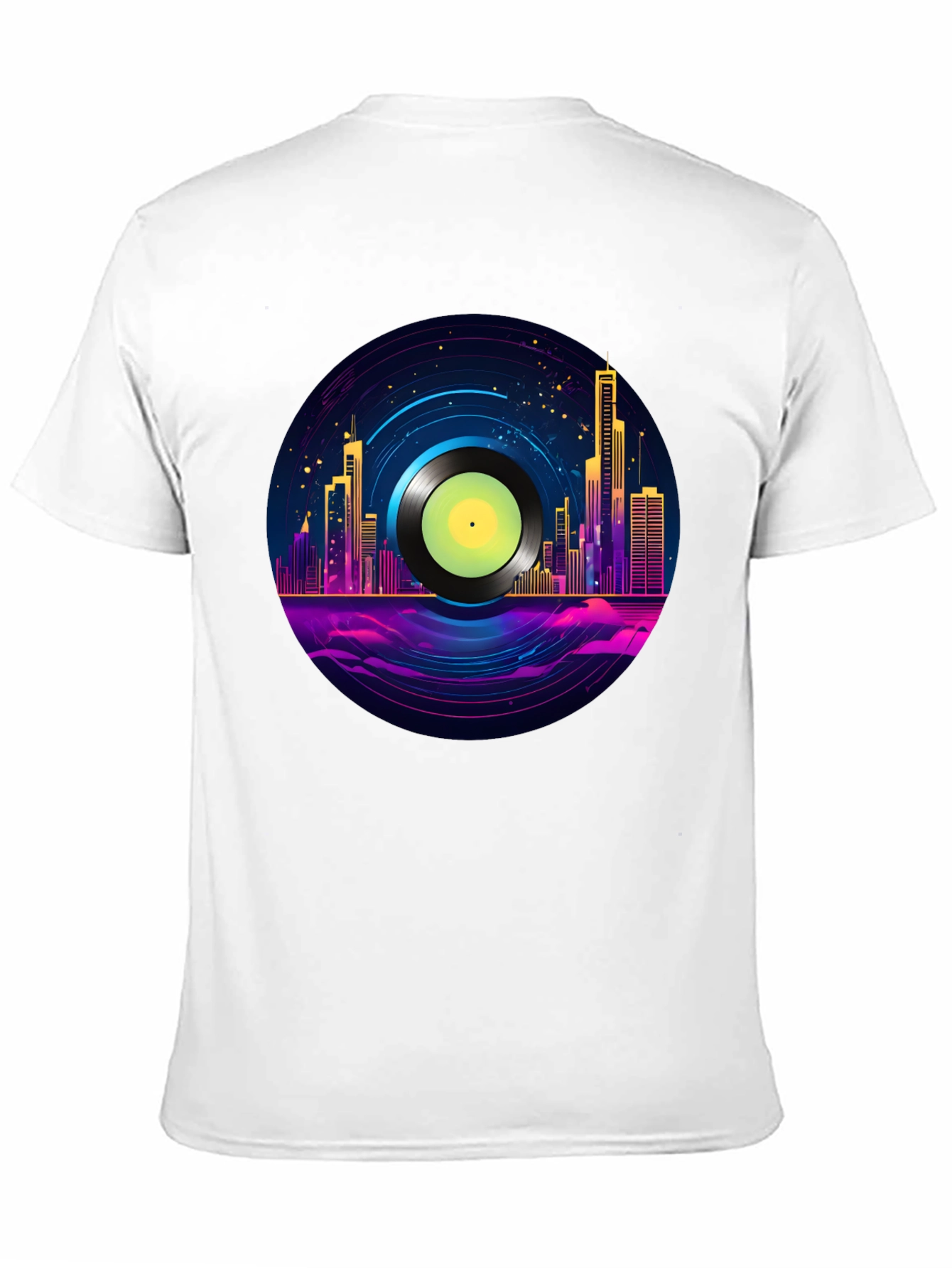 Retro City Vinyl Record Graphic T-Shirt