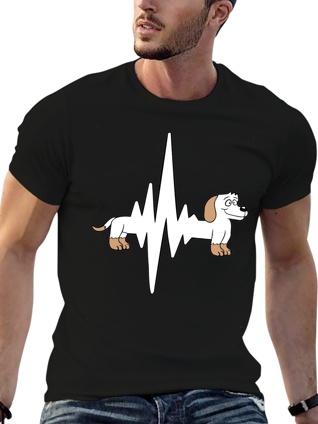 Dachshund Heartbeat Graphic T-Shirt