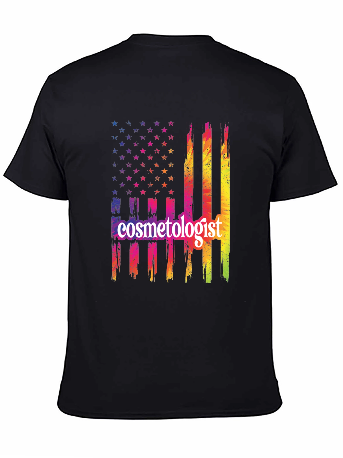 Cosmetologist American Flag Graphic T-Shirt