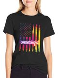 Cosmetologist American Flag Graphic T-Shirt