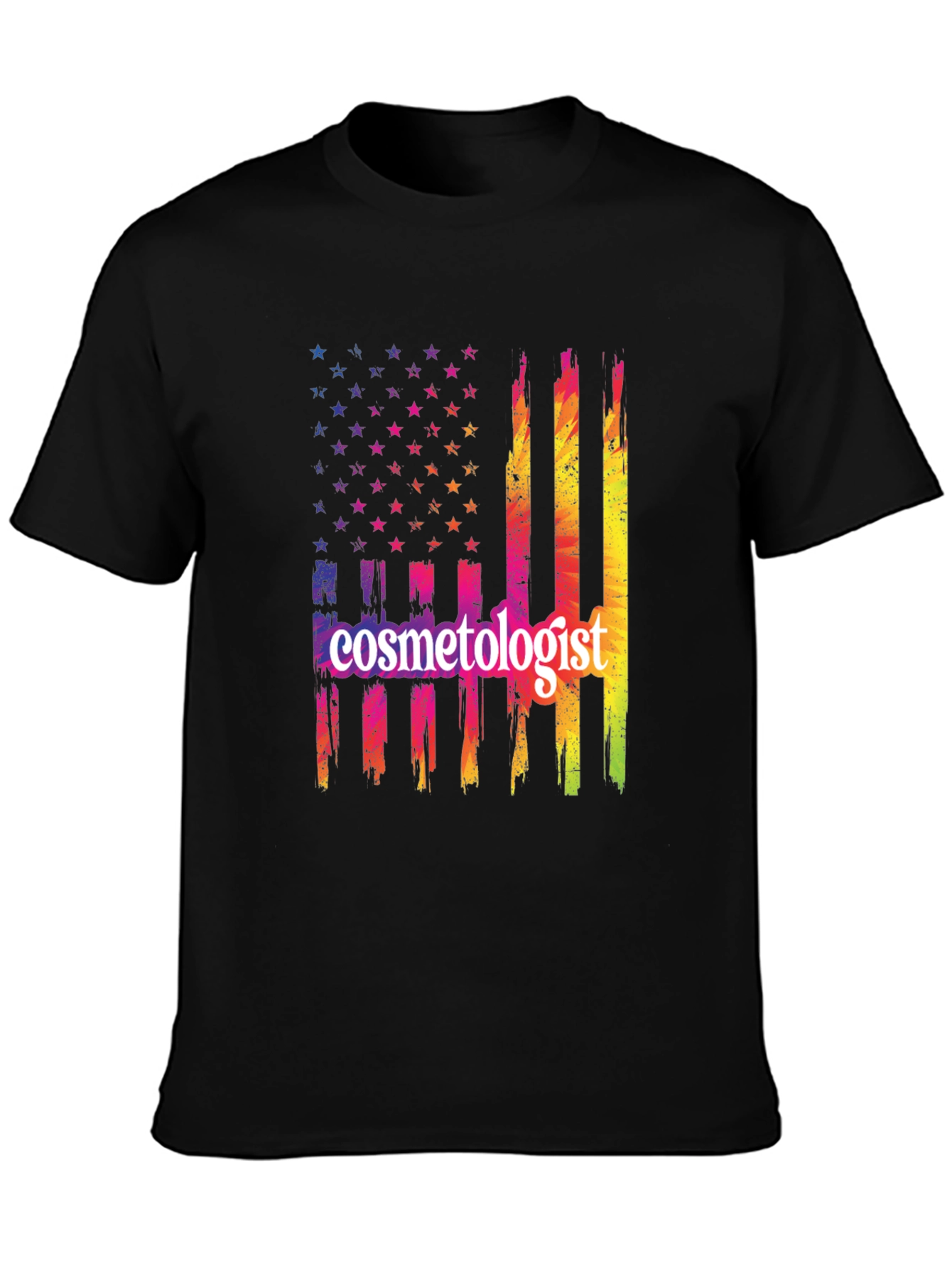 Cosmetologist American Flag Graphic T-Shirt