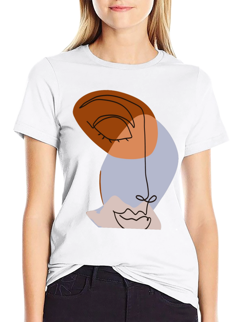 Abstract Face Graphic Tee - Modern Art Shirt