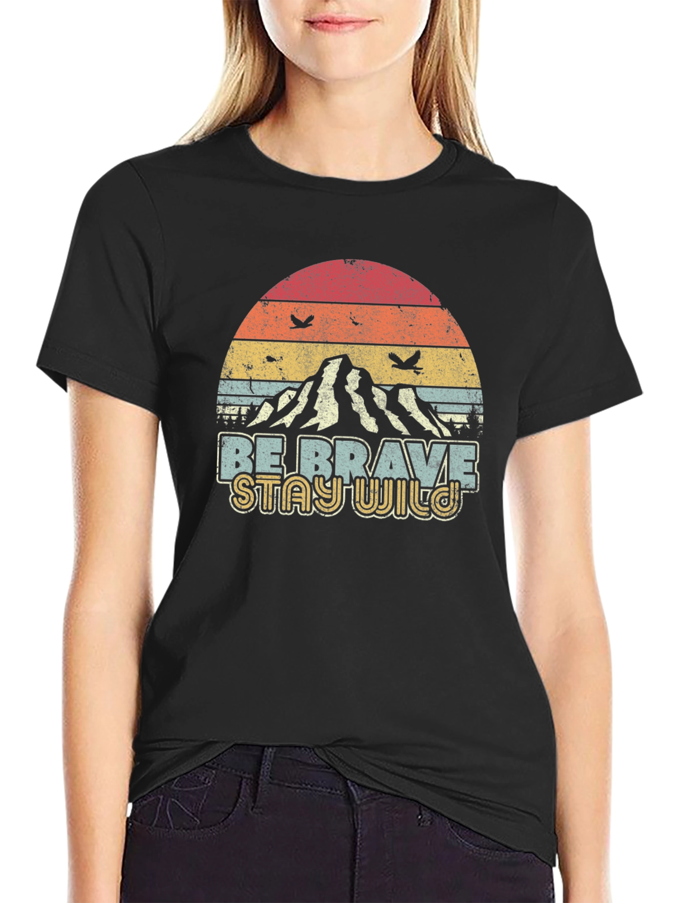 Retro Be Brave Stay Wild Graphic Tee