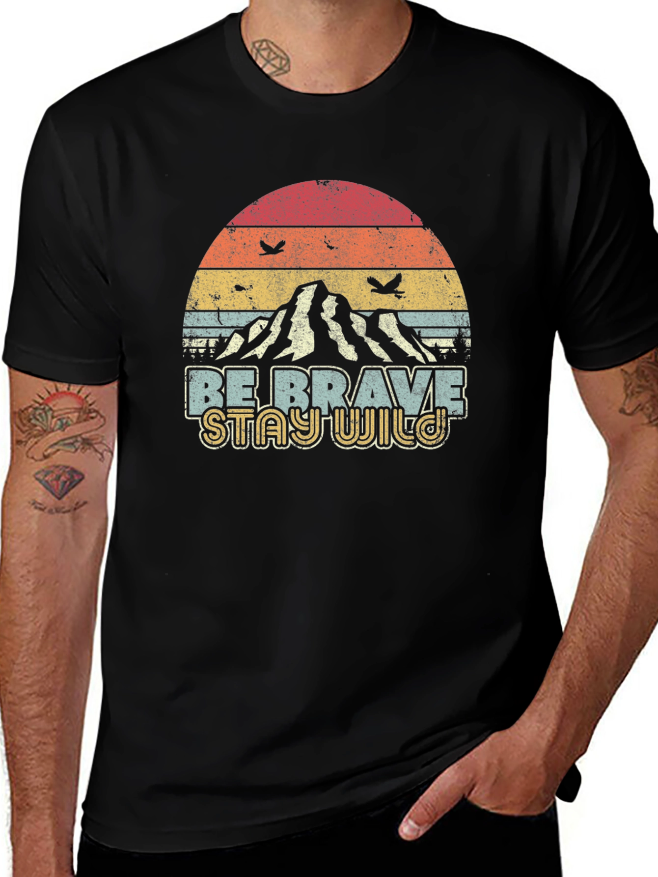 Retro Be Brave Stay Wild Graphic Tee