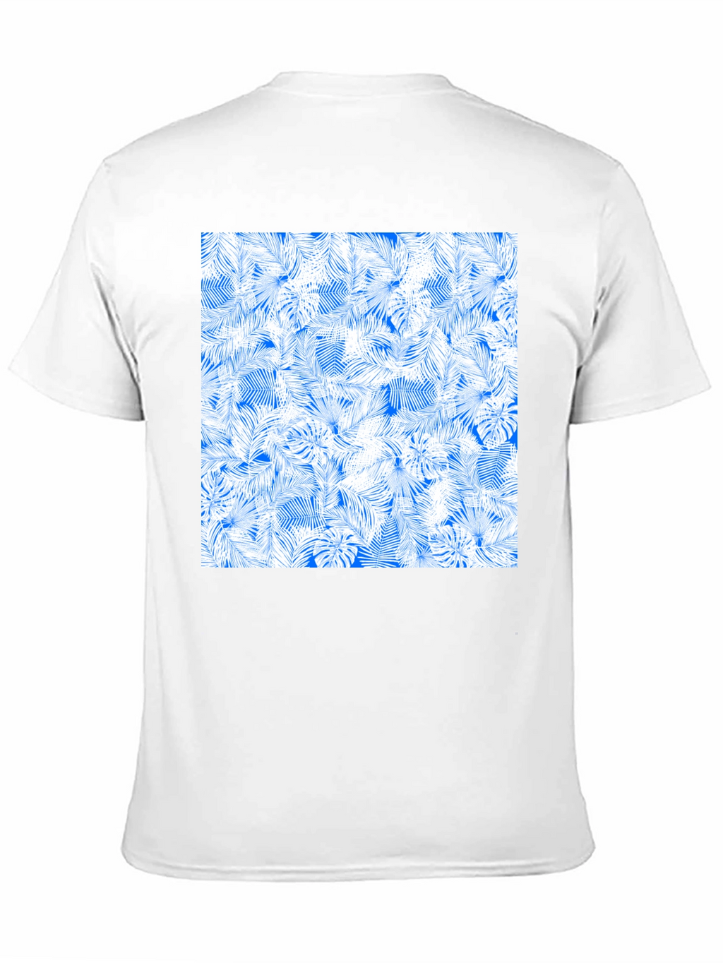 Tropical Leaves Pattern Black T-Shirt