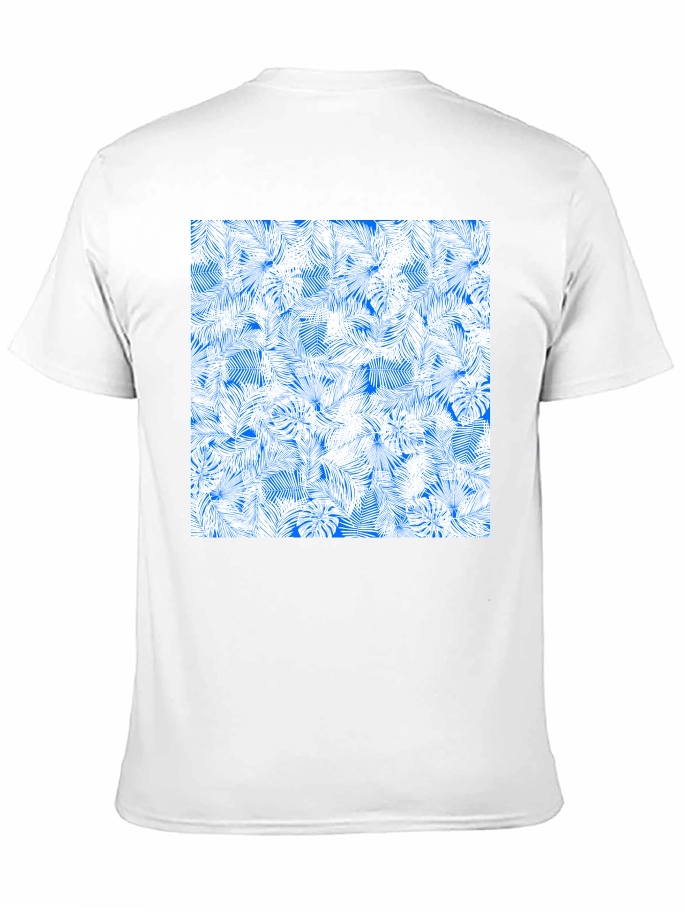 Tropical Leaves Pattern Black T-Shirt
