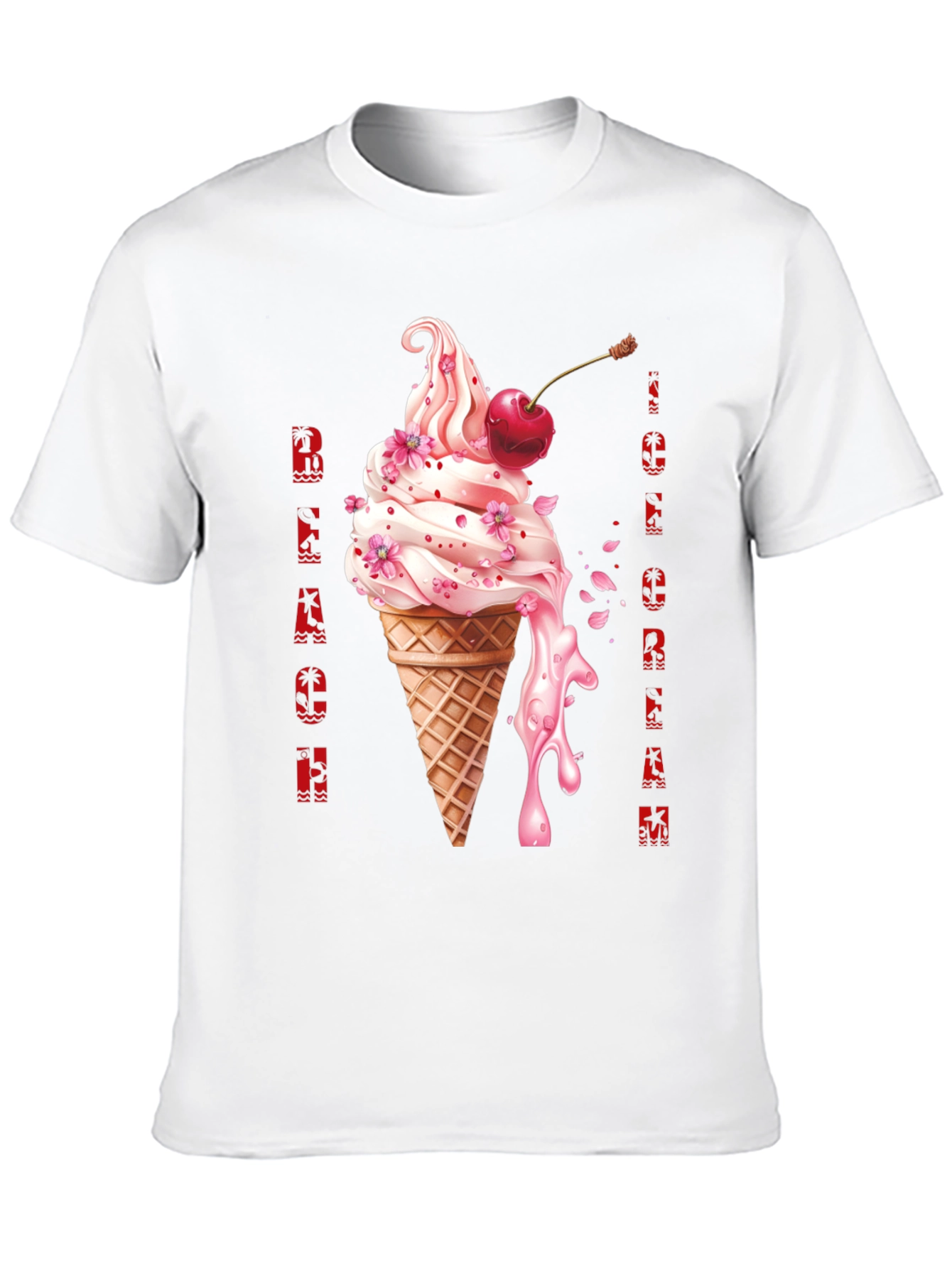 Beach Ice Cream Black T-Shirt