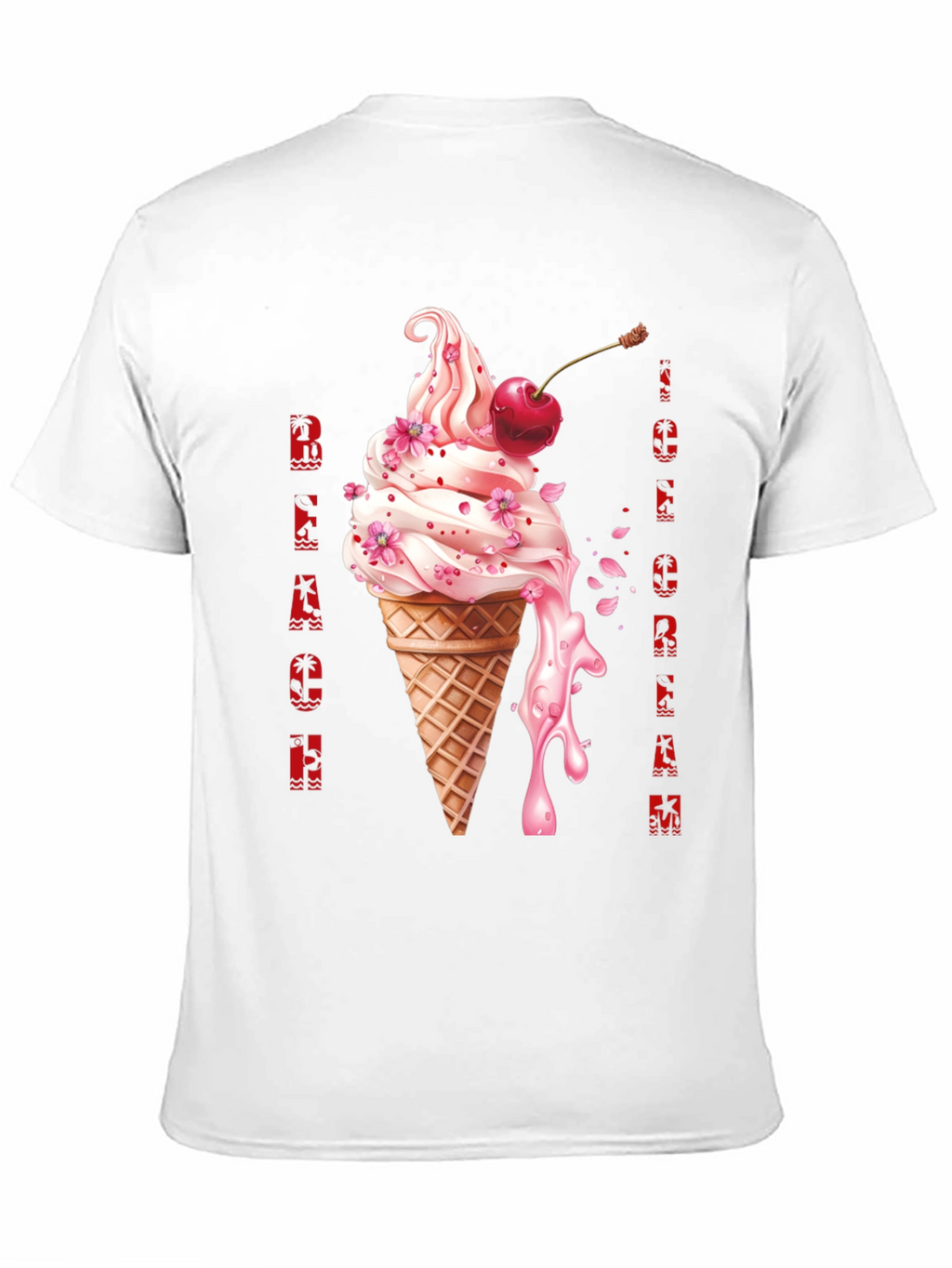 Beach Ice Cream Black T-Shirt