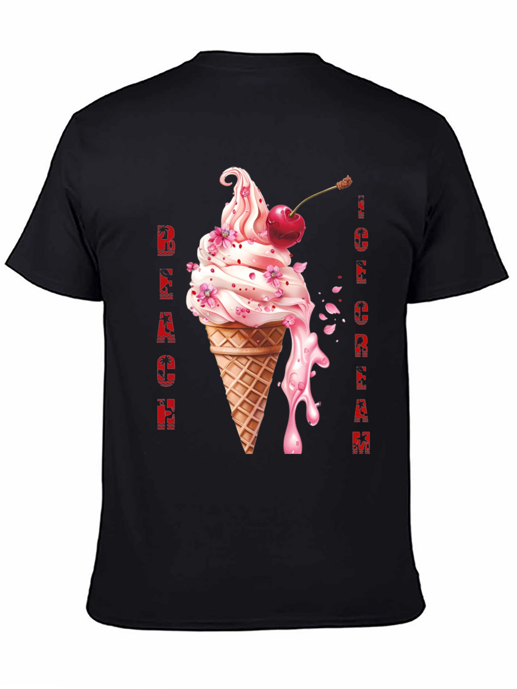 Beach Ice Cream Black T-Shirt