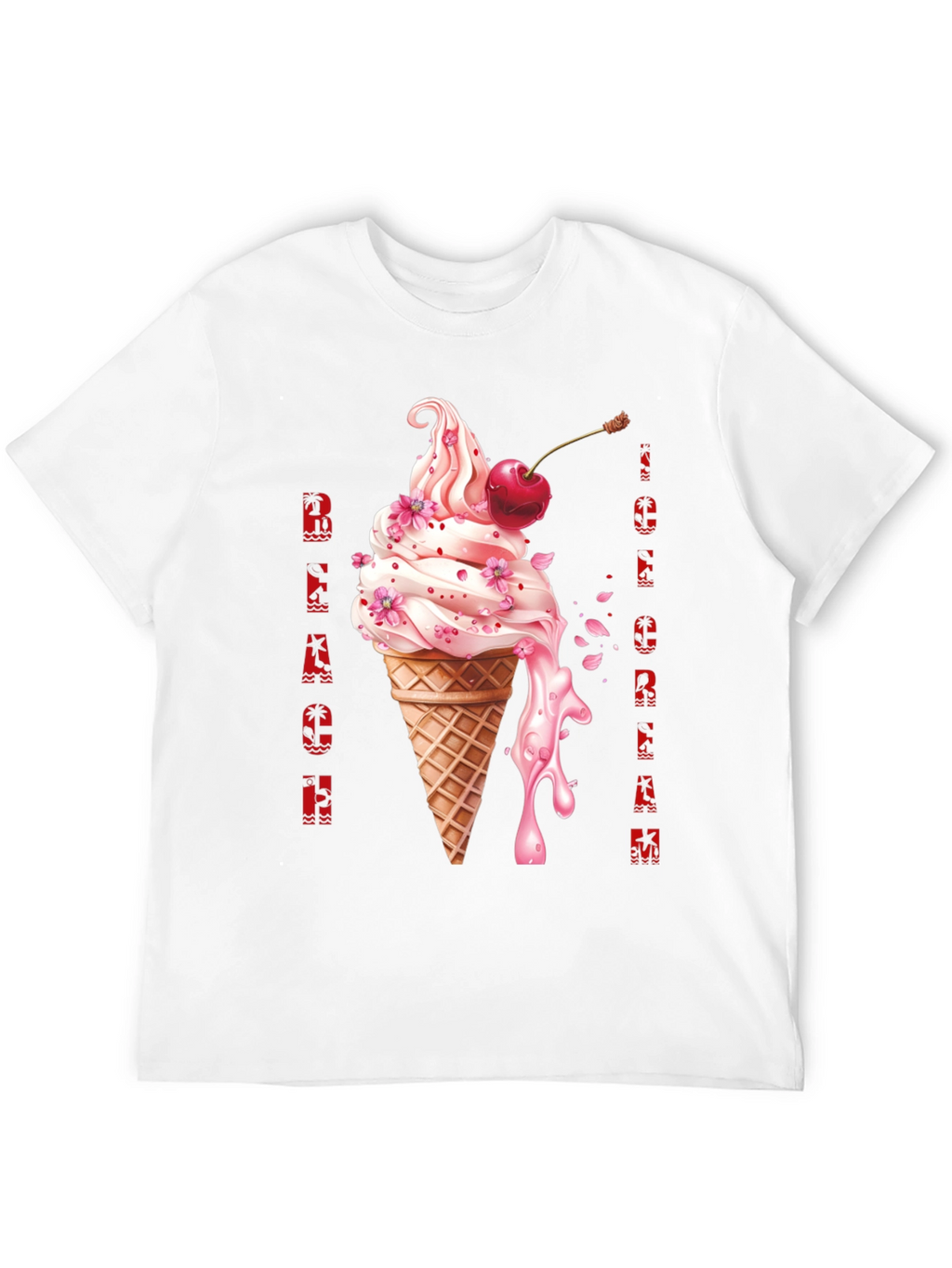 Beach Ice Cream Black T-Shirt