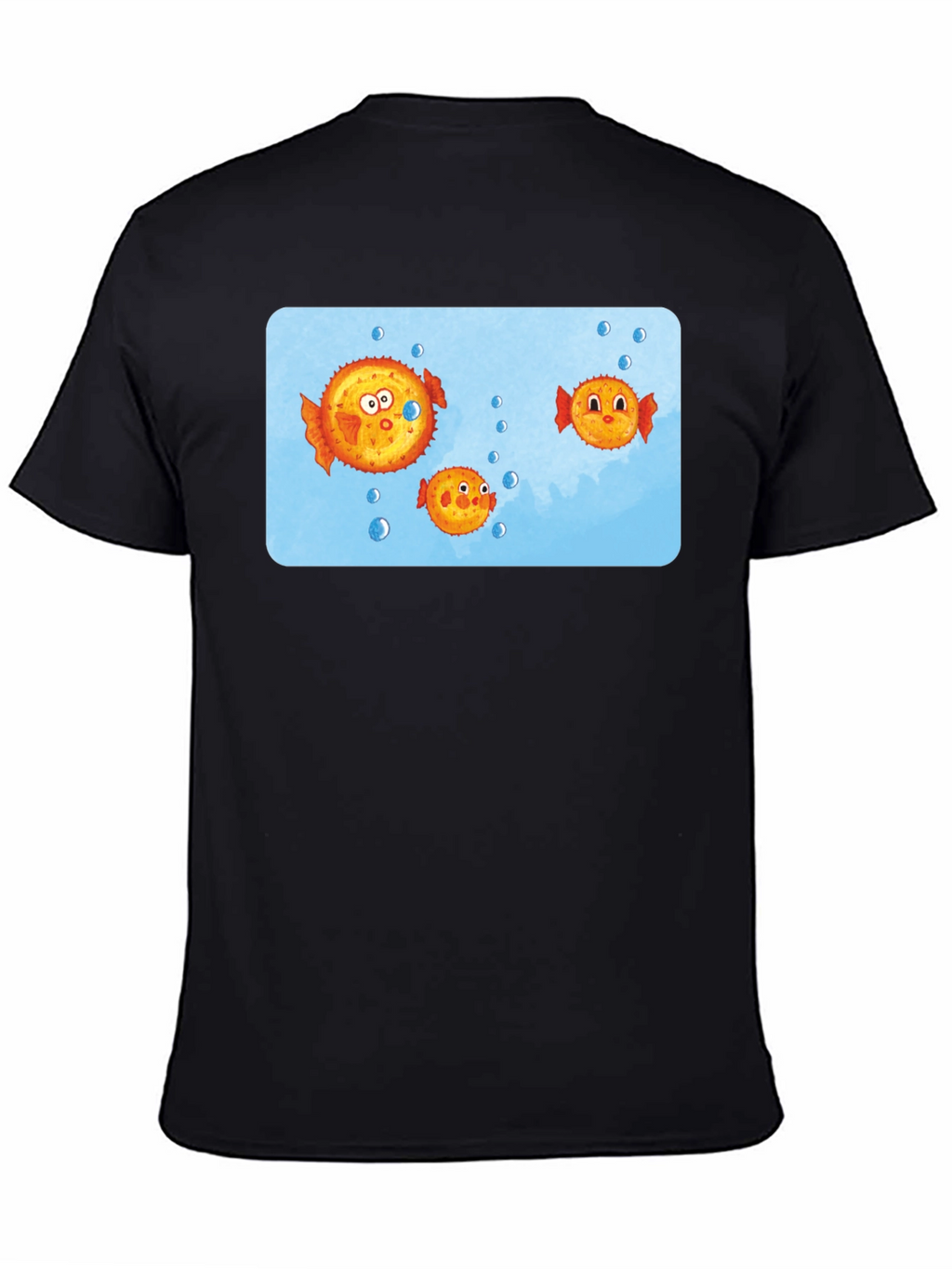 Cartoon Puffer Fish Graphic T-Shirt