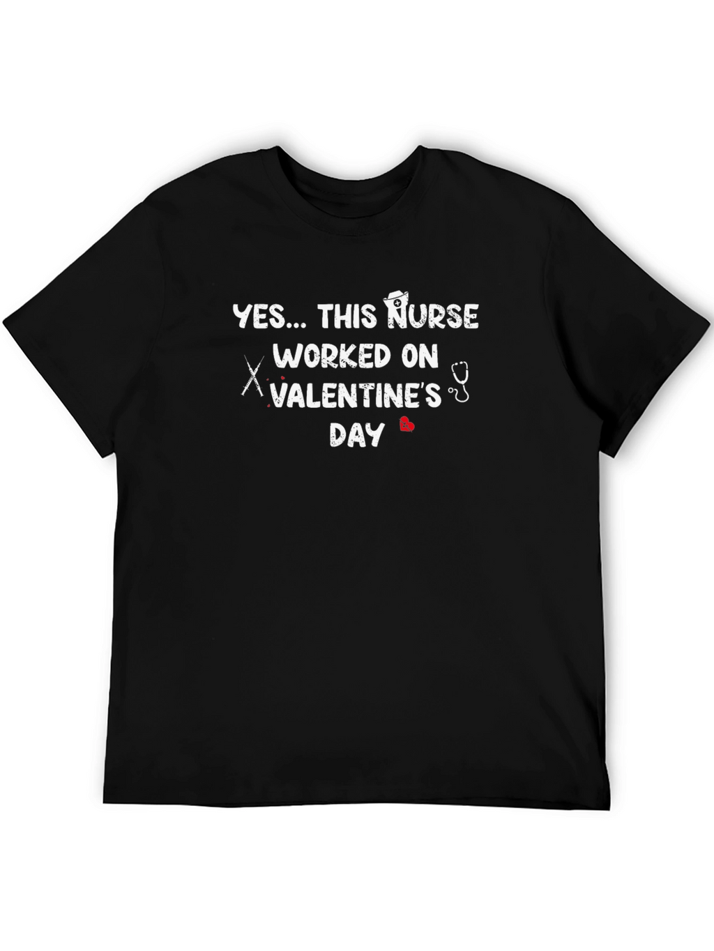 Nurse Valentines Day Black T-Shirt