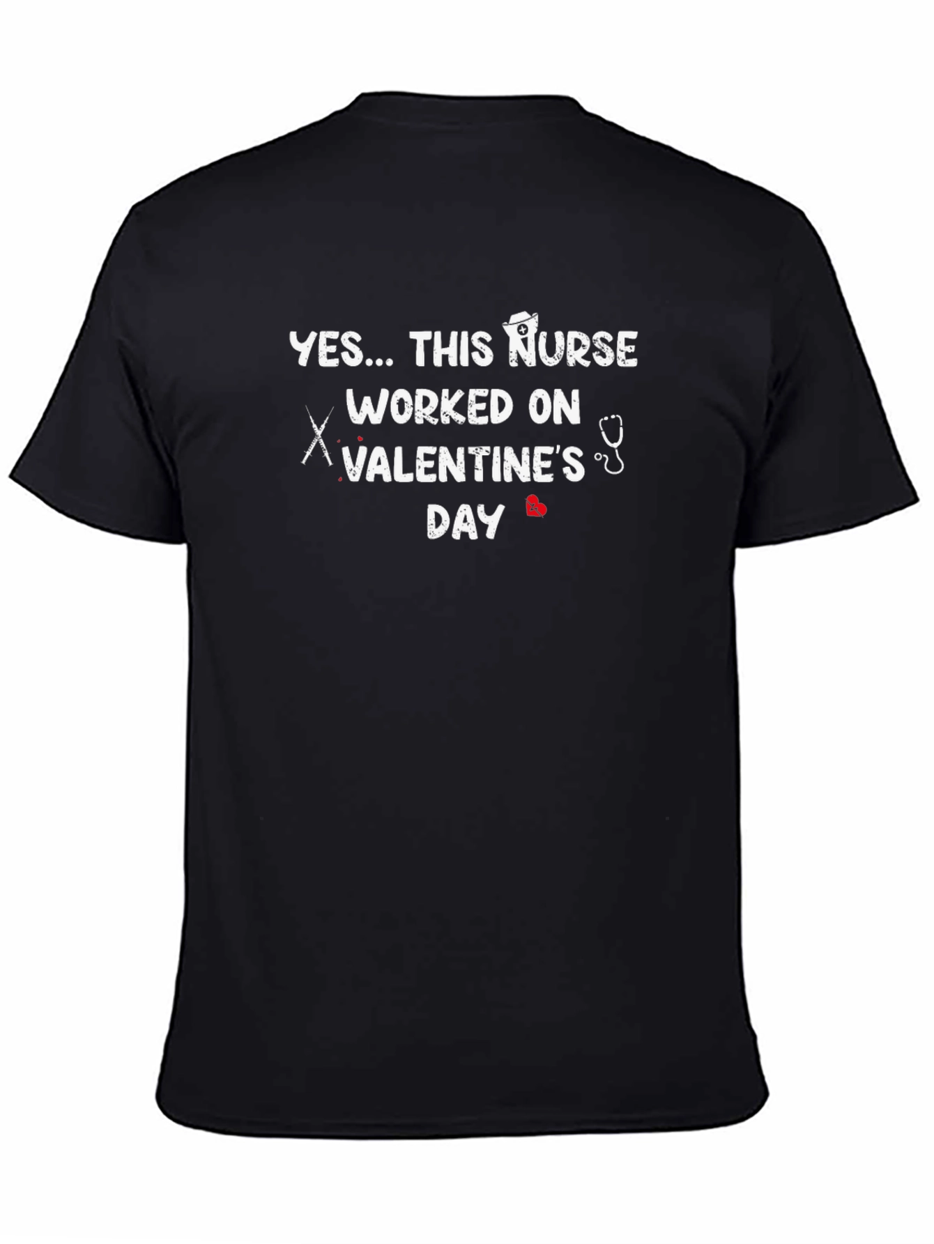 Nurse Valentines Day Black T-Shirt