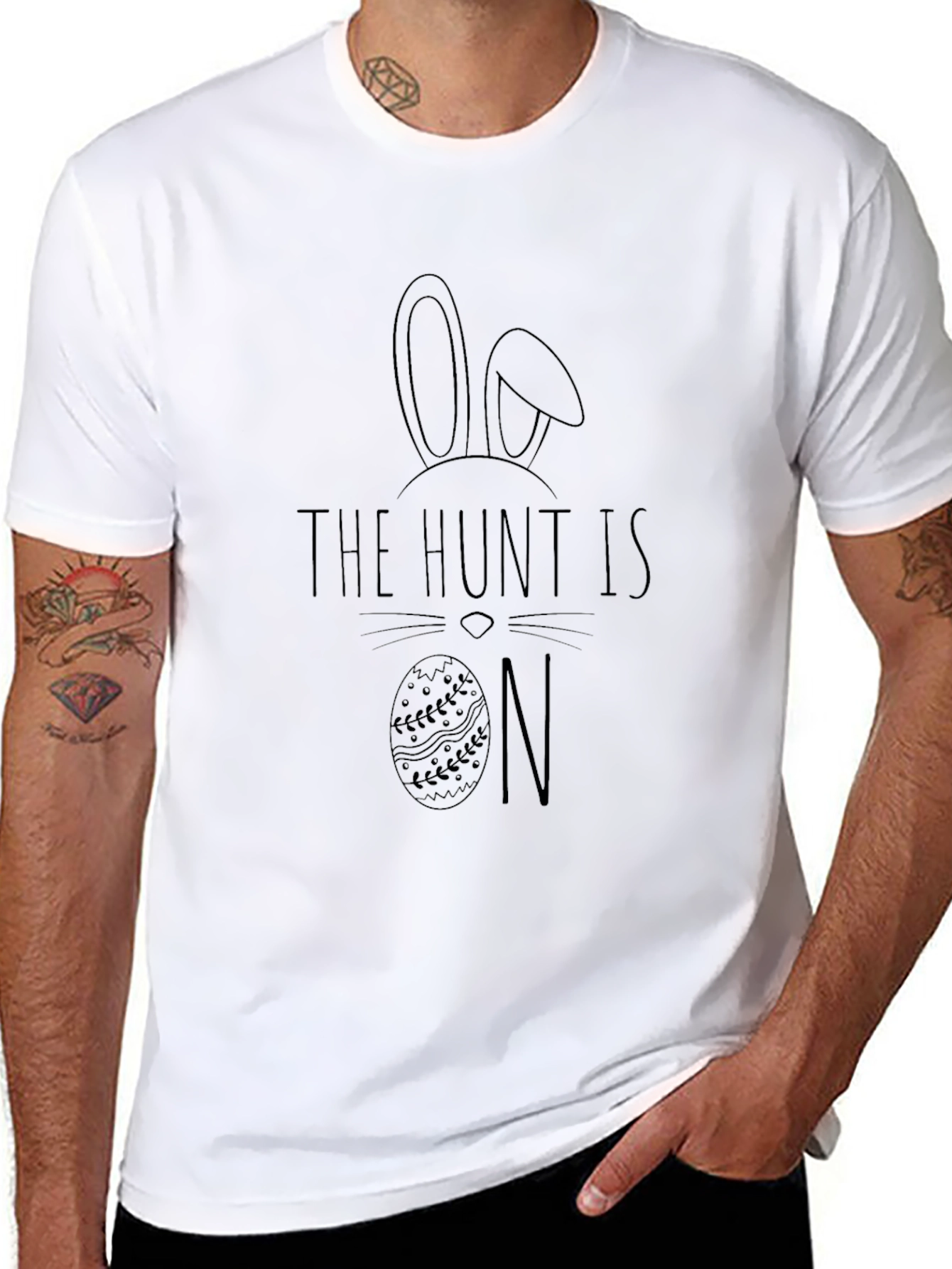 Easter Hunt T-Shirt - Bunny Ears Egg Graphic