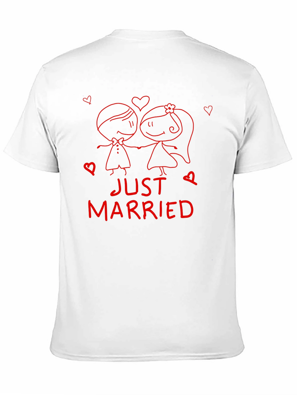 Just Married Couple Graphic Tee - Black