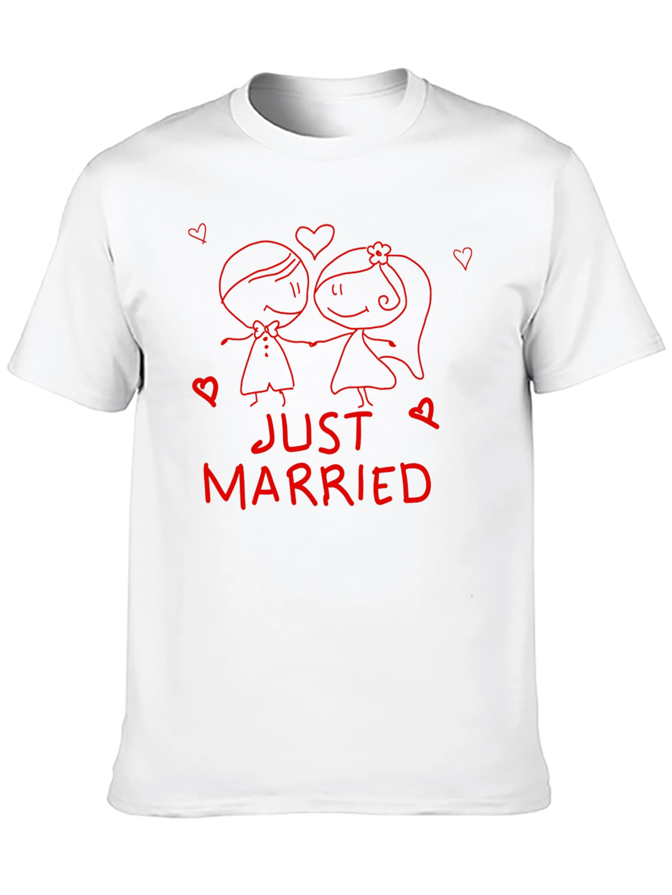 Just Married Couple Graphic Tee - Black